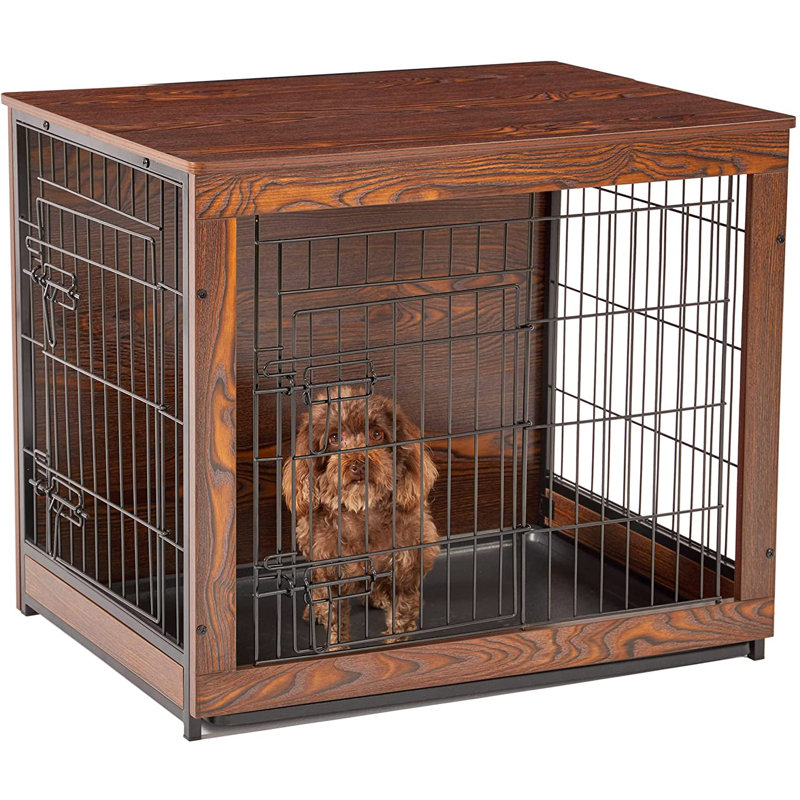 Tucker Murphy Pet™ Wooden Dog Crate Furniture End Table, Double Doors